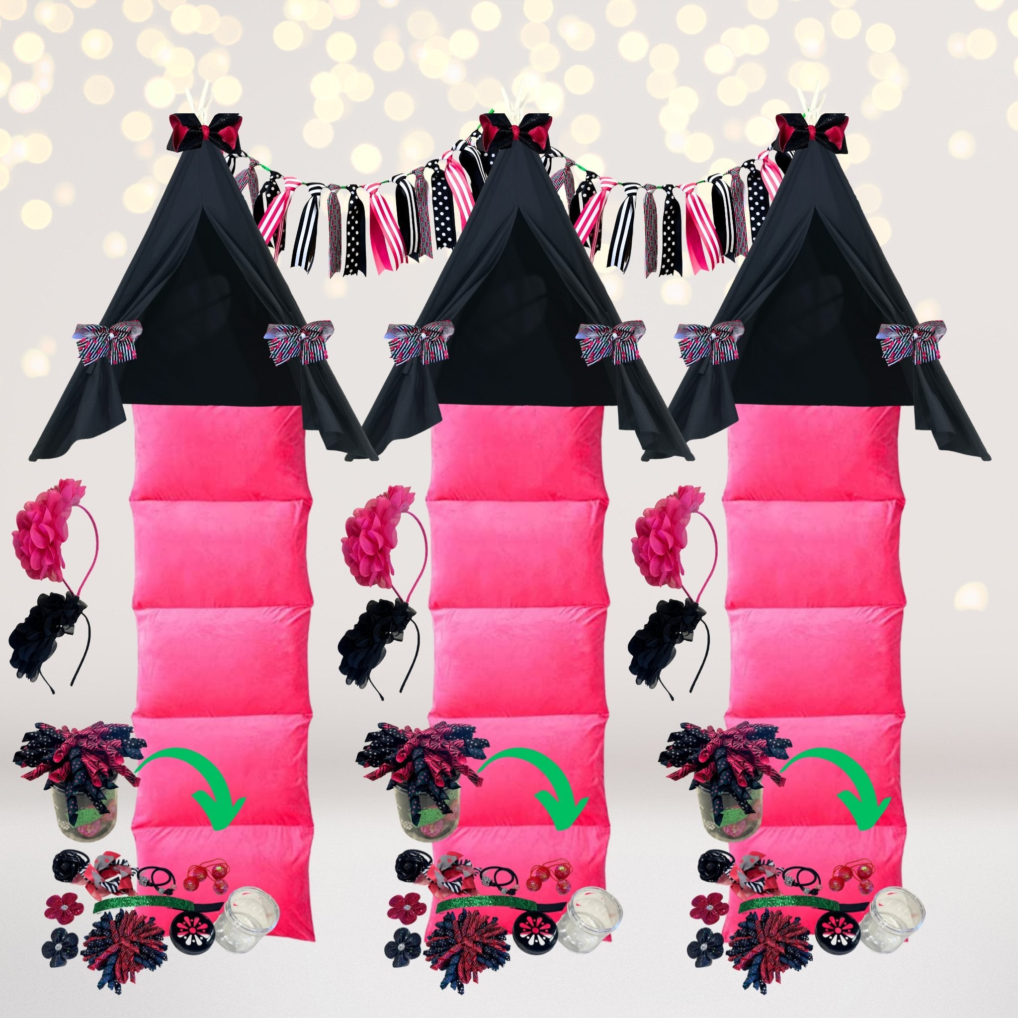 Cherry On Top Teepee Sleepover Party Supplies Kit