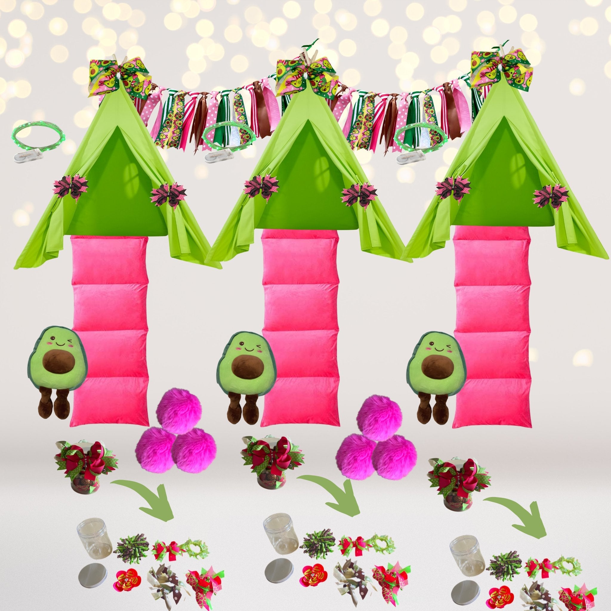 Avocado Birthday Party Set for 3, Avocado Party Decorations