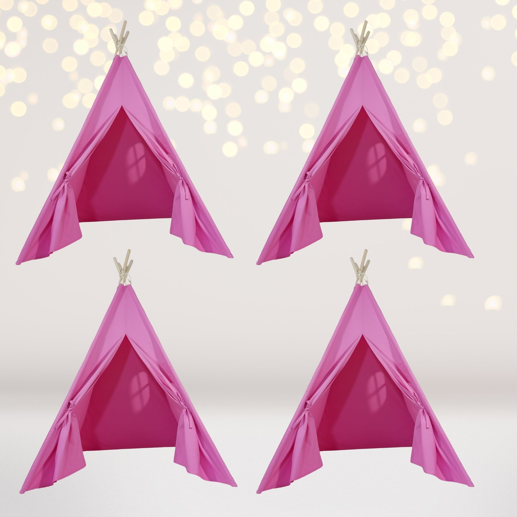 4 pack Kids Sleepover Tents Party-LUXE Kids Teepee Tent with Lights