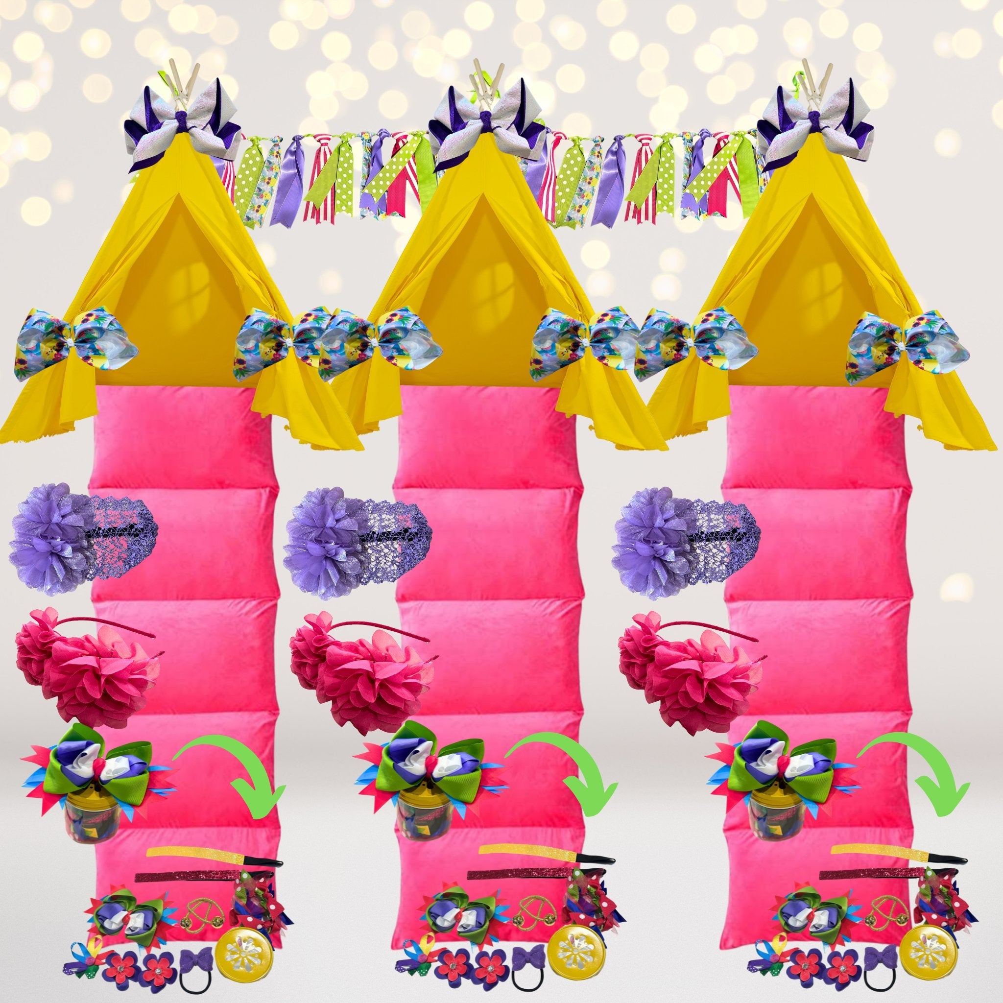 Pineapple Luau Sleepover Party Supplies Kit