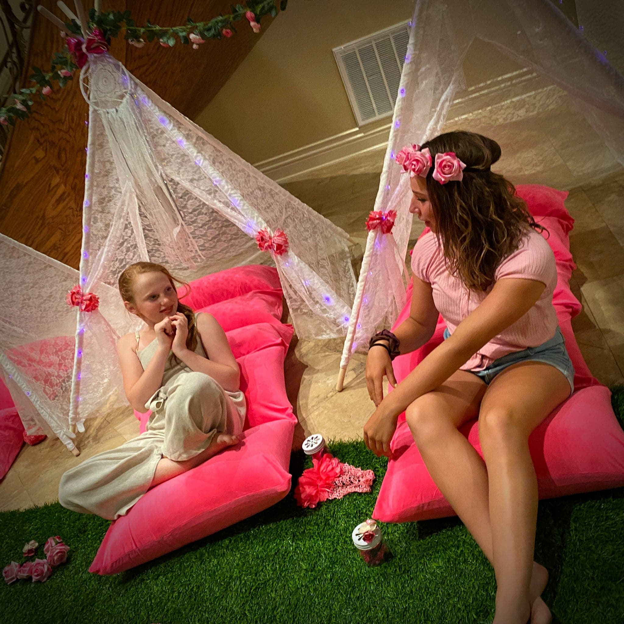 Boho Teepee Tent Glamping Party Bundle, Sleepover Party in a Box, Boho Party Decorations