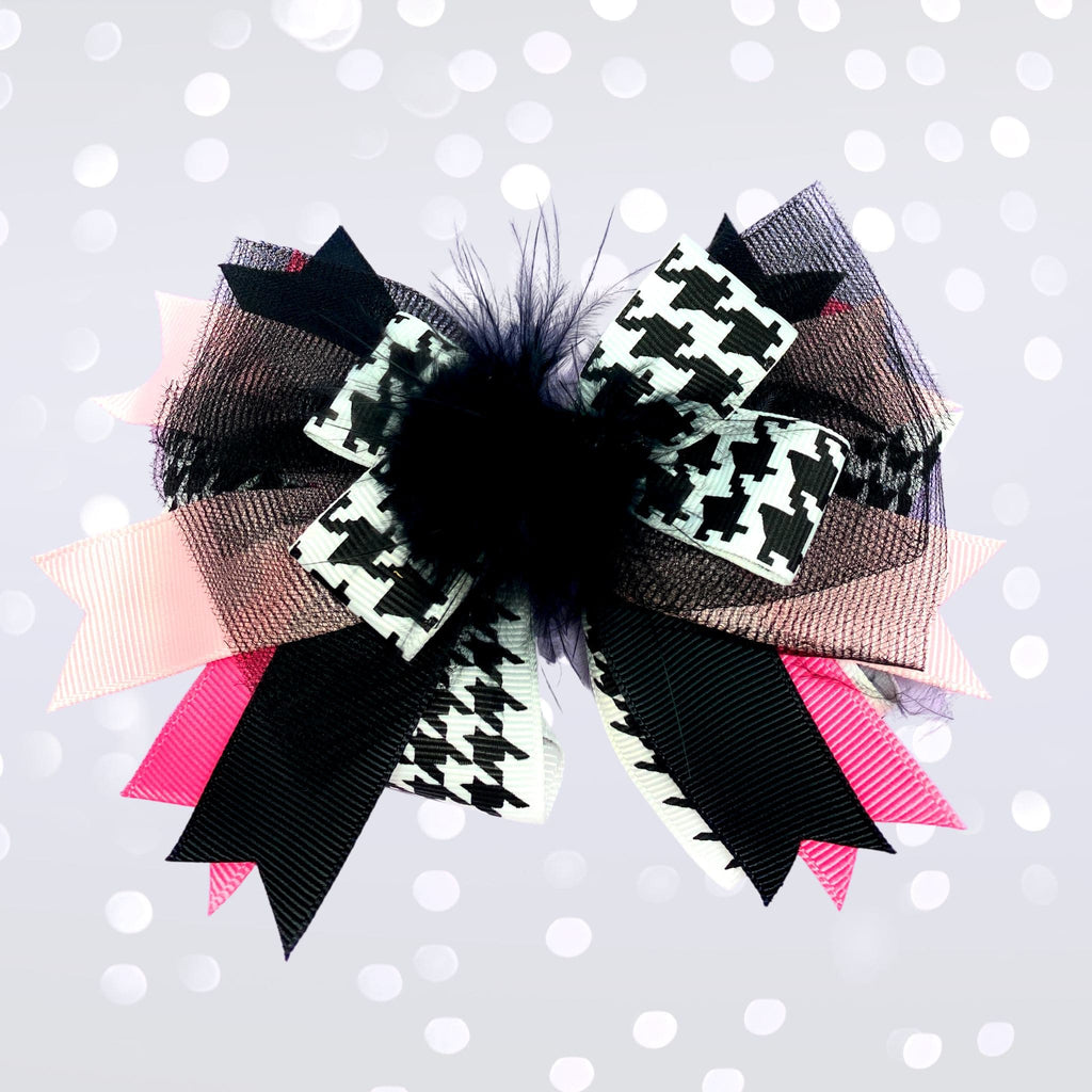 Girls Marabou Puff Layered Boutique Hair Bow