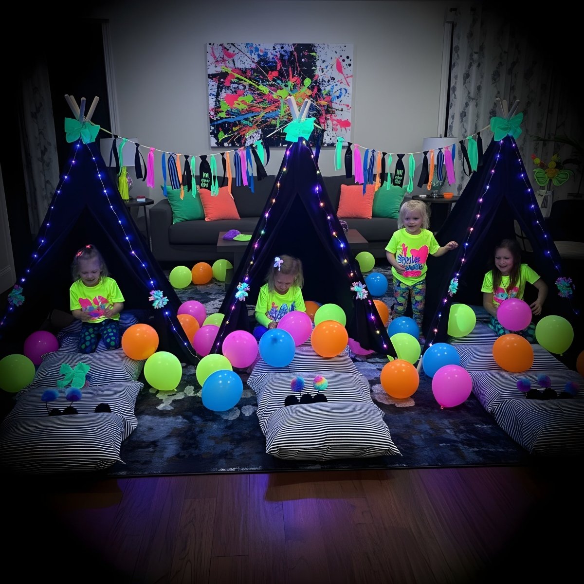 Glow Party-Glow in the Dark Party Sleepover Kit- Neon Party Supplies